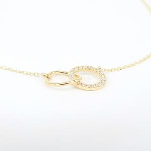 Collier de diamants à double bague en argent sterling 925 d'Inde Bijoux minimalistes contemporains pour femmes - Product Image 5