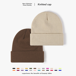 Bonnet d'hiver chaud doublé polaire noir blanc gris avec logo haut de gamme Bonnet en tricot pour bébés - Product Image 2