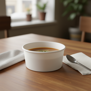 ภาชนะใส่ซุปกระดาษสีขาวแบบใช้แล้วทิ้งขนาด 16 ออนซ์ สำหรับเครื่องดื่มร้อนและอาหาร - Product Image 3