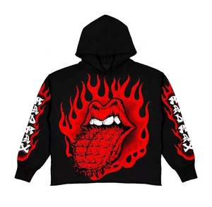 ผู้ผลิตที่กําหนดเองด้อย Cropped Dtg Hoodies คุณภาพสูงวินเทจล้าง Dtg ทั้งหมดพิมพ์เสื้อกันหนาวหมวก - Product Image 5