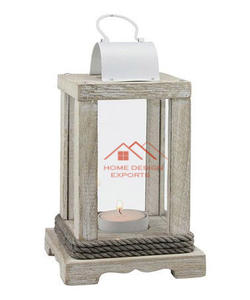 Vela Linterna Vela Nórdica Linterna Titular Artesanía Suministro Navidad Portavelas de madera Madera maciza - Product Image 2