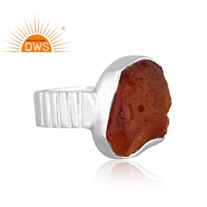 Best Selling Fine Sterling Silver Natural Rough Carnelian Gemstone <b>Statement</b> <b>Ring</b> Custom Jewelry Manufacturer - Product Image 3