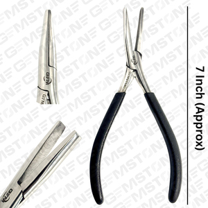 Alicates para Extensiones de Cabello de Acero Inoxidable de 7 Pulgadas con Boca Plana, Mango Antideslizante Negro, Acabado Plateado, Herramientas Duraderas y Reutilizables - Product Image 2