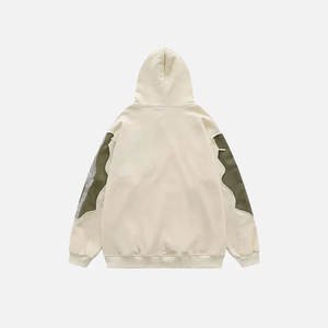 Sweat-shirts pour hommes en polyester/coton à lavage acide, couleur unie, teinture unie, fermeture éclair, vêtements de mode - Product Image 4