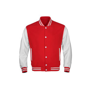 Veste en cuir vintage avec logo personnalisé OEM pour hommes, confortable, col montant rouge avec fermeture à glissière, style délavé pour l'hiver - Product Image 1