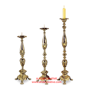 Ensemble de 3 bougeoirs en T en métal fini noir brillant avec éclairage de chambre à coucher au design élégant - Product Image 2