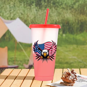 Bicchieri Personalizzabili con Logo per il 250° Anniversario Americano, Regalo Souvenir Premium in Plastica da 16oz e 24oz che Cambiano Colore con l'Acqua Fredda - Product Image 6