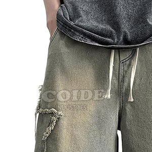 Vêtements d'été pour hommes OEM Jeans Jorts Logo personnalisé Jorts pour hommes de haute qualité Jeans respirants Shorts pour hommes - Product Image 6