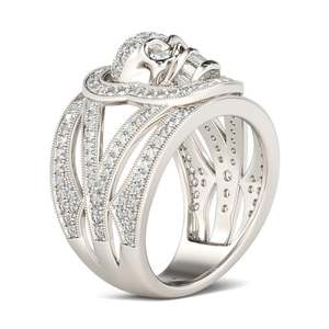 Jeulia Gold Plated Sterling Silver <b>Skull</b> <b>Ring</b> with Round Cut Moissanite - Product Image 3