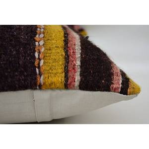 Multicolor Wool Kilim <b>18x18</b> Inch Decorative Accent Pillow Woven with Vintage Fluffy Leaves Pattern Fluffy Accent Cushion - Product Image 4