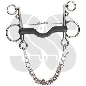 Bocado de Acero Inoxidable Resistente y Ligero, Tipo Pelham, con Cadena de Control de Doble Acción, 5 Pulgadas, Estándar para Caballos - Product Image 5