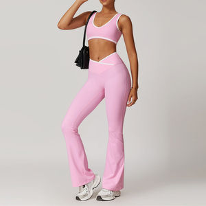 ชุดเล่นโยคะสองชิ้นกางเกงเลกกิ้งผ้ายืดชุดเล่นโยคะฟิตเนส - Product Image 6