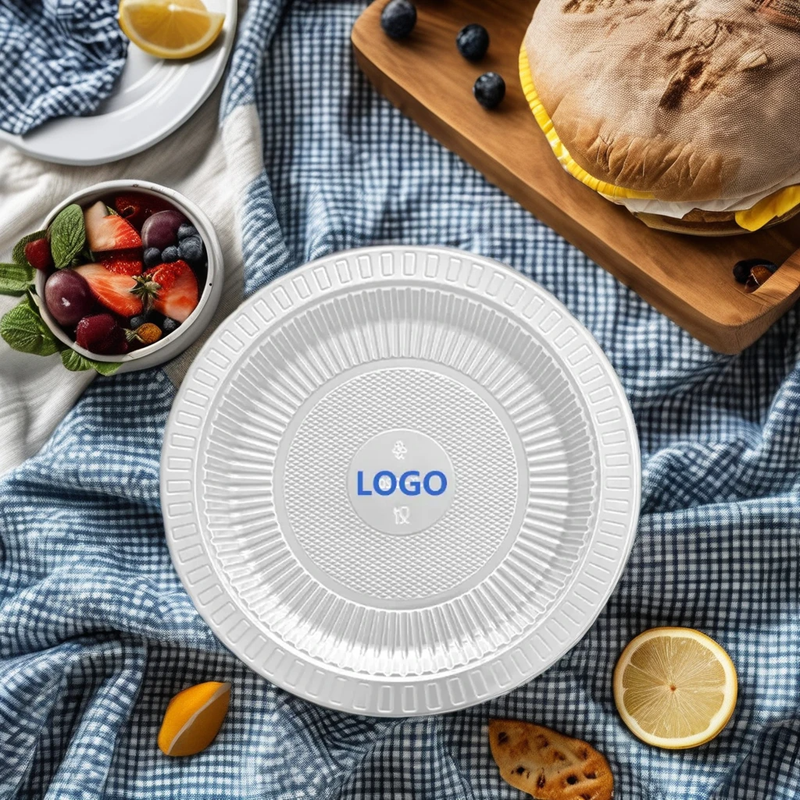 Round Plastic Plates Tray Dishes Fruit
