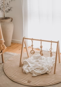 Écologique Montessori Bambou Bois Bébé Jouer Gym Avec Tapis Pour Bébé Activité Gym Cadre Avec Bébé Gym Jouets Suspendus - Product Image 4