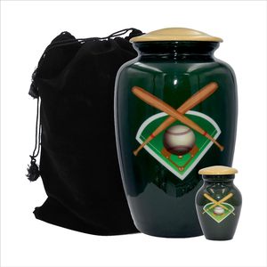 Baseball Lover's Cremation <b>Urn</b> Adult Size Baseball Personalized Funeral <b>Urn</b> with Matching Keepsake (<b>Large</b> Personalized) - Product Image 2