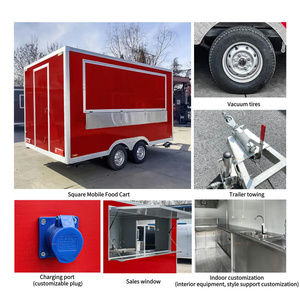 Camion de restauration mobile sur mesure en fibre de verre pour la vente de bonbons, glaces, hot-dogs, hamburgers, boissons et crêpes - Product Image 2