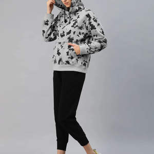 Chándal de Forro Polar con Capucha para Mujer, 100% Algodón, Corte Regular, Nuevo Estilo, Estampado Informal, Venta al por Mayor - Product Image 4