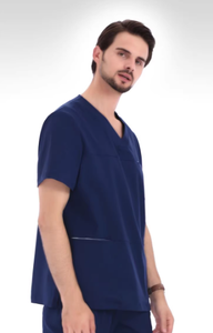 Uniformes Médicos Personalizables al por Mayor, Tela de Sarga de Poliéster, Rayón y Elastano, Uniformes Superiores para Enfermeros, Modelo OEM Vietnam - Product Image 3