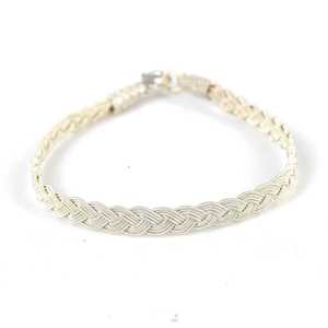 999 Sterling <b>Silver</b> Kazaz Braided <b>Bracelet</b> with Pearl Beaded Cuff Tennis <b>Bangles</b> for Gift - Product Image 2