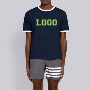 Camiseta con cuello de contraste personalizada para hombre, camiseta elegante con adorno de contraste - Product Image 1