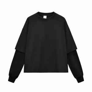 Logo personnalisé coton lourd double couche surdimensionné T-Shirt pour hommes 240 Grammes Style Hip Hop 100% coton t-shirt - Product Image 6