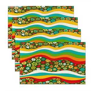 Mantel Individual de mesa de comedor de boda con estampado personalizado de lino y algodón de alta calidad con logotipo personalizado - Product Image 4