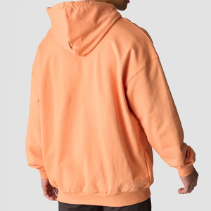 Sweat à capuche lavé à l'acide 100% coton de haute qualité Logo personnalisé brodé poids lourd surdimensionné en éponge française taille XL - Product Image 2