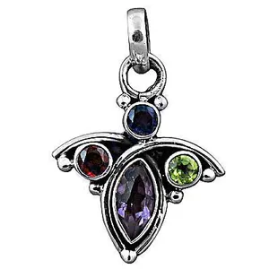 Colgante de Plata 925 con Múltiples Piedras Preciosas para Mujer, Joyería Religiosa de Uso Diario con Baño de Rodio, Colgantes con Dijes de Oro Blanco - Product Image 3