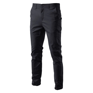 Pantalons décontractés pour hommes de haute qualité Respirant Business All-Match Pantalon en coton épais Design plat Vente en gros Prix compétitifs - Product Image 2