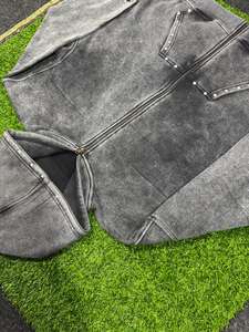 Vêtements de sport en molleton de coton avec fermeture éclair, survêtement de fitness ajusté avec fermeture éclair, survêtement de jogging en molleton personnalisé, survêtement de sport chaud - Product Image 3