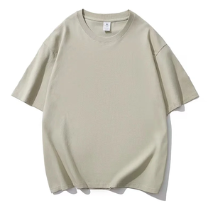 Camiseta de gran tamaño de peso pesado de alta calidad impresión personalizada y bordado en blanco 100 por ciento algodón camiseta de cuello redondo para hombre - Product Image 3