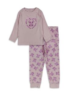 Conjunto de 2 piezas de pantalones de manga larga para niños, Pijamas de dibujos animados para niños, ropa de dormir suave y fina de seda de leche, pijamas de otoño para niñas - Product Image 1