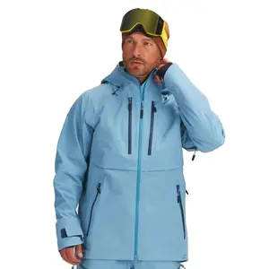 เสื้อแจ็กเก็ตสกีสำหรับผู้ชายเสื้อผ้าสกีทำจากโพลีเอสเตอร์รีไซเคิลกันน้ำ
