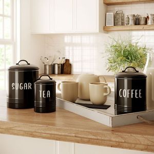Kitchenware Handmade Stainless Steel Sugar <b>Canister</b> <b>Set</b> Glossy Antique Finishing Dining Tabletop Decorative at Home - Product Image 2