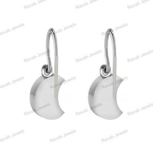 925 argent Sterling lunette blanc réglage demi-lune balancent boucle d'oreille bon pour les cendres et résine remplissage lait maternel bricolage souvenir bijoux - Product Image 5