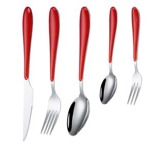 Ensemble de couverts en acier inoxydable avec manche violet durable pour les repas quotidiens à la maison, les rassemblements familiaux, les repas au restaurant et à l'hôtel - Product Image 3