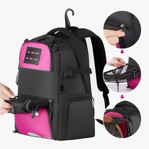 Baskets de basket-ball unisexe personnalisées sac à dos imperméable et antivol avec fermeture à glissière doublure en polyester maille de style sportif - Product Image 3