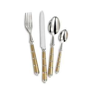 Ensemble de 3 couverts en acier inoxydable Idéal pour la cuisine de table, le café et la maison Martelé Design Poignée Couverts Couleur Argent Plaqué - Product Image 3