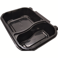 2 bölme ve yeniden kullanılabilir % yemek kabı Microwavable PP BPA içermeyen malzemeler dikdörtgen şekli