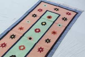 Hand Woven Traditional Indian Cotton Durry <b>Rug</b> Geometric Pattern Washable for Bedroom and Living Room - Product Image 3