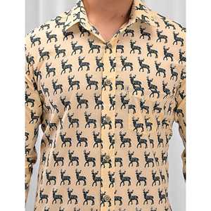 Camisa de Moda Masculina 100% Algodón Estampada con Diseños Florales y de Puntos, Casual, Manga Larga, Suministro ODM/OEM, Opciones de Tela Popelina Oxford - Product Image 2