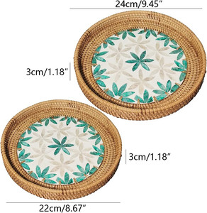 ถาดรองรองกระดูกฝังมุกสำหรับตกแต่งพร้อมฐานไม้รองแม่มุกฝัง - Product Image 2