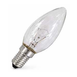 CLEAR 40W 125-130V E14 Incandescent <b>Bulb</b> Clear Candle Design - Product Image 1