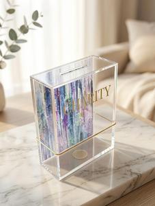 Elegante caja de colección de dinero de caridad Lucite: elegante caja de donación de acrílico para Tzedakah y la generosidad de la Comunidad - Product Image 6