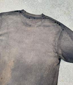 T-shirts surdimensionnés vintage délavés à l'acide pour hommes T-shirts graphiques de rue imprimés éclaboussures respirants T-shirts vierges anti-rides - Product Image 4