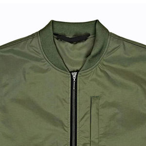 Blouson aviateur coupe ajustée de qualité supérieure pour hommes, fabriqué sur mesure avec col montant, hiver, toile confortable et respirante, teint en toile - Product Image 6