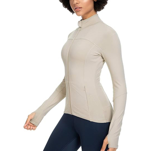 Veste de yoga légère pour femmes, fermeture éclair intégrale, haut extensible, vêtements de sport doux, entraînement athlétique, mélange de nylon et de spandex confortable - Product Image 1