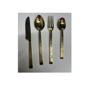 Ensemble de couverts en acier inoxydable au design élégant, taille personnalisée, avec un magnifique design de manche martelé à bas prix - Product Image 1