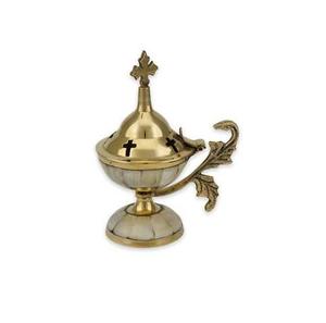 Brûleur d'encens en laiton de haute qualité avec chaîne Brûleur d'encens de luxe à suspendre au design tendance - Product Image 2