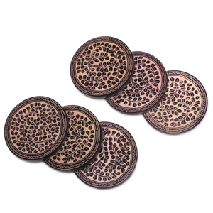 Simple Look Walnut Square Wooden Coasters 4 PCs Set for Home & Hotel Usages <b>Table</b> Top <b>Glass</b> <b>Mat</b> Pads Elegant Wooden Coaster - Product Image 4